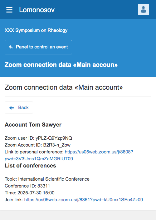 Zoom account